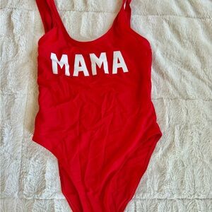 Red 'MAMA' Swimsuit